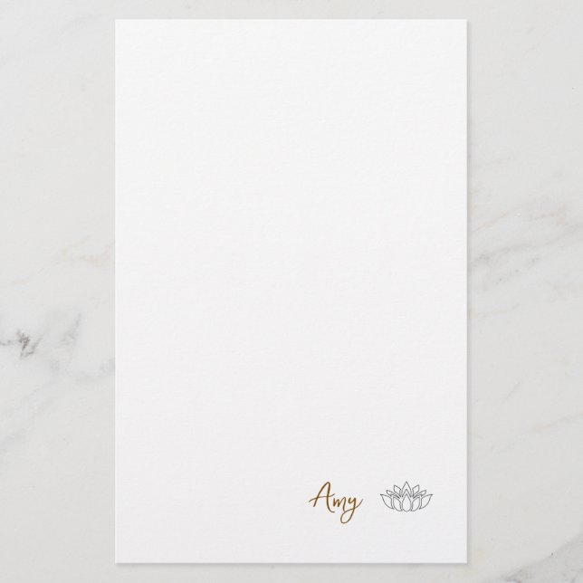 Papel de personalizado de Lotus Stationery Minimal (Anverso)