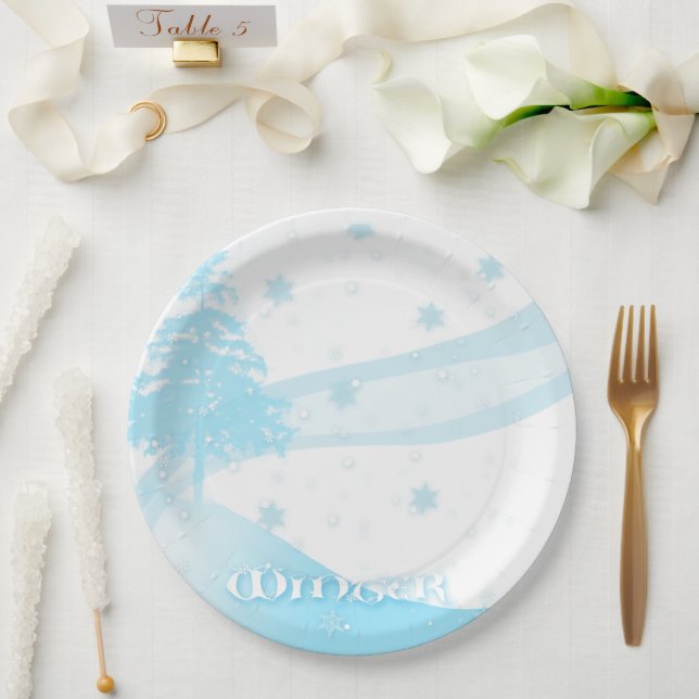 Papel de plato de tema de invierno (Boda)