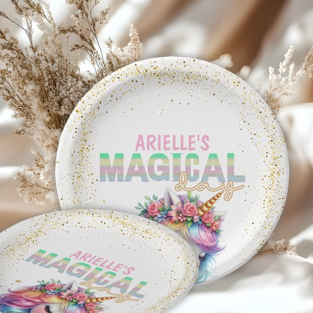 Papel de plato mágico unicornio arcoíris brillo (Subido por el creador)