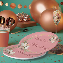 Papel de Platos Florales de Bendiciones de Pascua