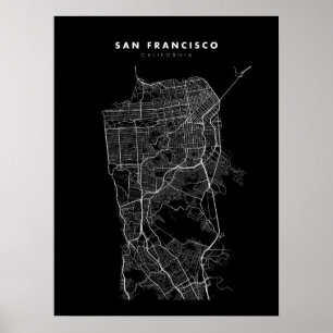 Papel de Poster de impresión de mapas de San Franc