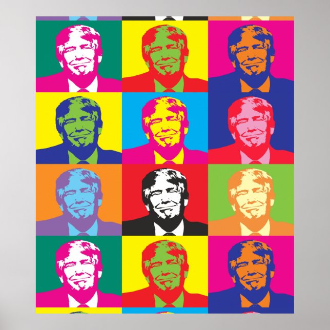 Papel de Poster de valor del arte pop de Donald Tr (Frente)