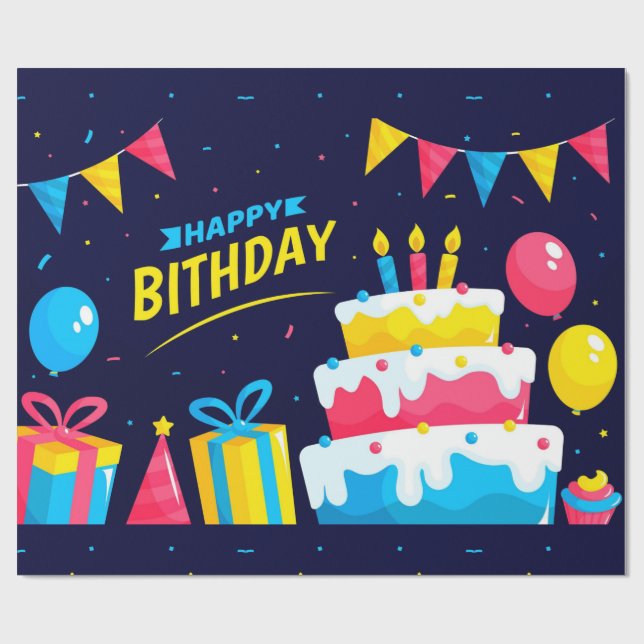 Papel de preparación de pastel de cumpleaños cremo (Superficie plana)