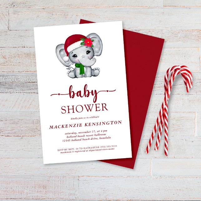PAPEL de presupuesto Baby Shower Santa Elephant (Subido por el creador)