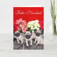 Papel de pug Feliz Navidad