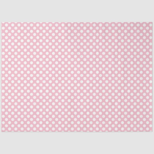 Papel de punto de polka rosa y blanco (Anverso)