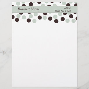 Papel de punto Pastel Mint Verde y Polka Marrón