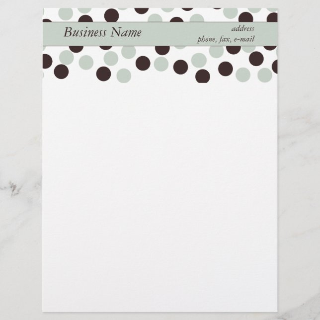 Papel de punto Pastel Mint Verde y Polka Marrón (Anverso)