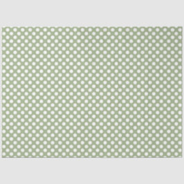 Papel de punto verde y polka blanco sabio