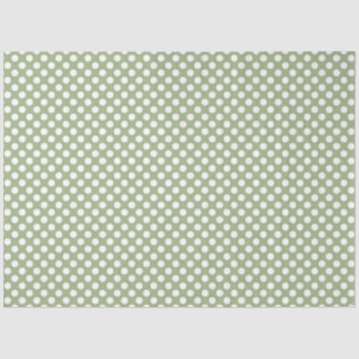Papel de punto verde y polka blanco sabio