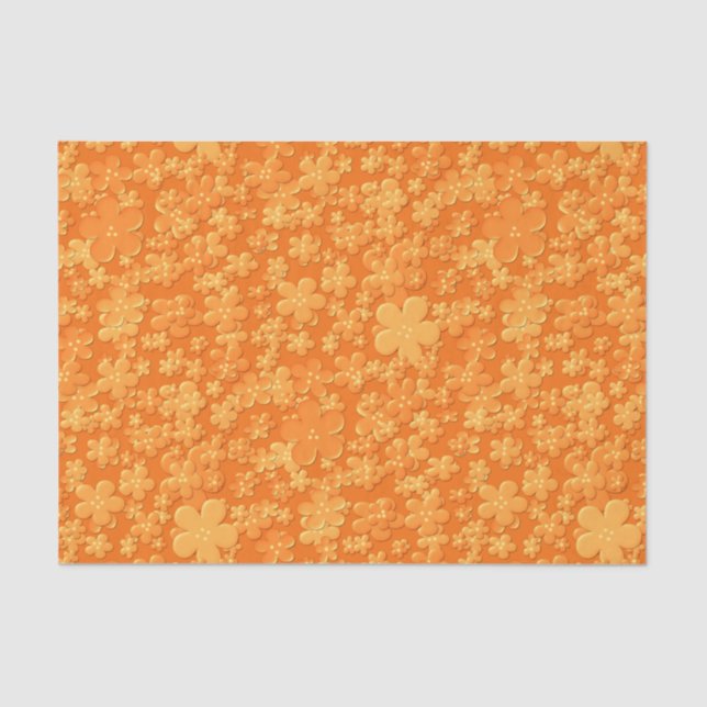 PAPEL DE RAPAS DE Naranja-TEJIDOS DE Flores disper (Anverso)