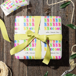 Papel De Regalo 100 días de colorida manifestación escolar