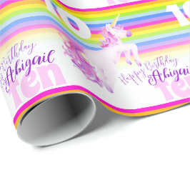 Papel De Regalo 10.ª cita de arte acuarela de unicornio