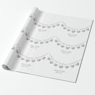 Papel De Regalo 10.º Aniversario del Boda de estaño blanco