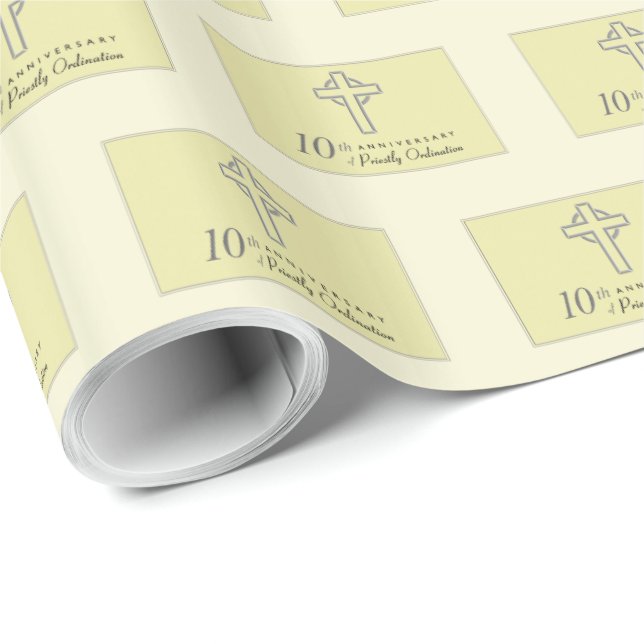 Papel De Regalo 10° Aniversario de la Cruz Grabado en relieve Sace (Esquina del rollo)