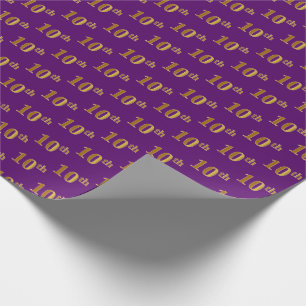 Papel De Regalo 10mo (décimo) acontecimiento del oro púrpura,
