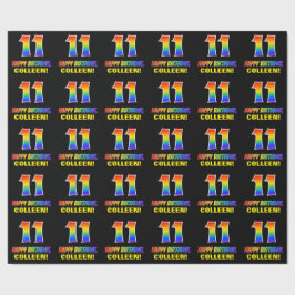 Papel De Regalo 11º cumpleaños: audaz, divertido, simple, arcoiris