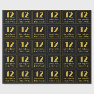 Papel De Regalo 12º cumpleaños ~ Art Deco Inspirado look "12", n