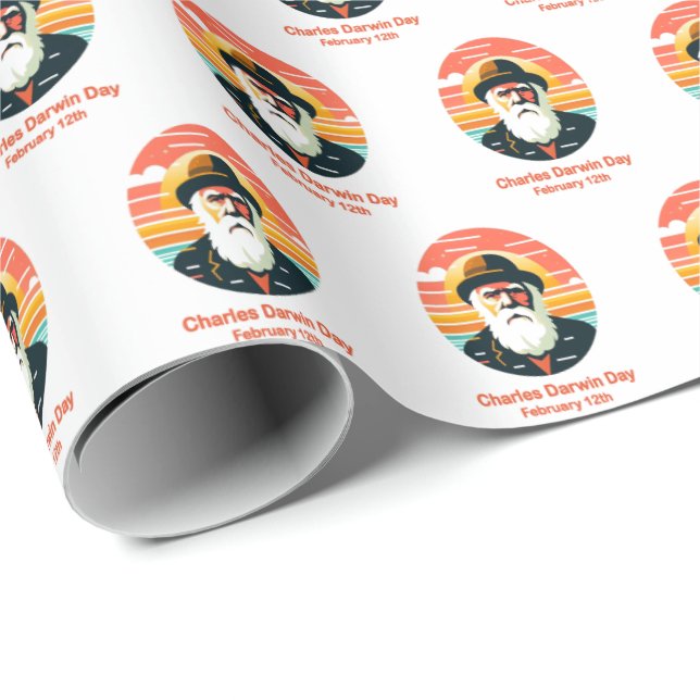 Papel De Regalo 12 de febrero Día de Charles Darwin (Esquina del rollo)