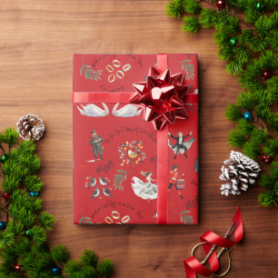 Papel De Regalo 12 Días de Navidad Fiesta