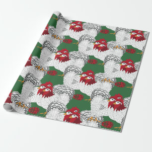 Papel De Regalo 12 días de Navidades Tres gallinas francesas