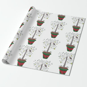 Papel De Regalo 12 días de perdiz del navidad en un peral