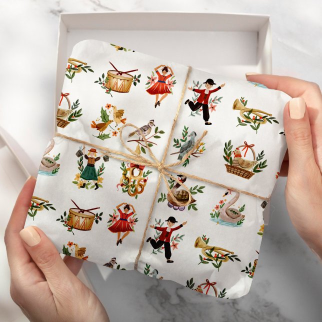 Papel De Regalo 12 días de vacaciones tradicionales de Navidades (Subido por el creador)
