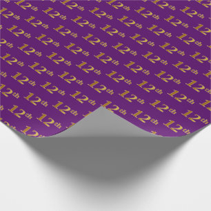 Papel De Regalo 12mo (duodécimo) acontecimiento del oro púrpura,