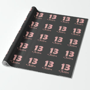 Papel De Regalo 13.º cumpleaños Trece Chicas adolescente oficial