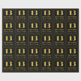 Papel De Regalo 13 Aniversario ~ Art Deco Inspirado Aspecto "13", 