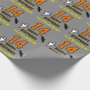 Papel De Regalo 14.º cumpleaños: Temática espeluznante de Hallowee