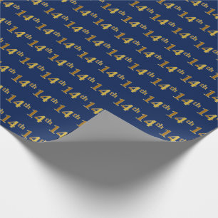 Papel De Regalo 14to (catorceno) acontecimiento del oro azul,