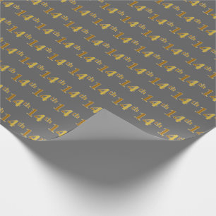 Papel De Regalo 14to (catorceno) acontecimiento del oro gris,