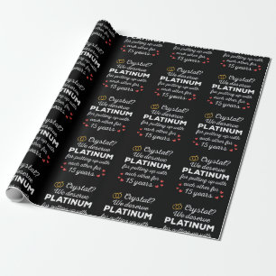 Papel De Regalo 15 Aniversario Boda I - Pareja de Crystal Funny