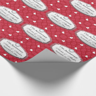 Papel De Regalo 15 Aniversario Boda Red Z12