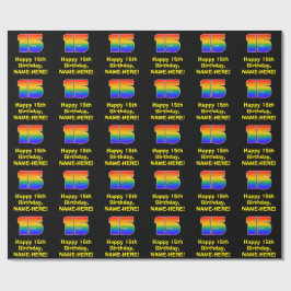 Papel De Regalo 15 Aniversario del nacimiento: Inspirado arcoiris 