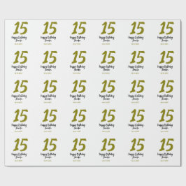 Papel De Regalo 15 años quiencenera añadir fecha año dorado