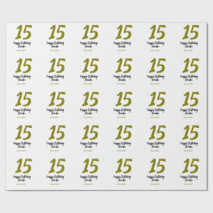 Papel De Regalo 15 años quiencenera añadir fecha año dorado
