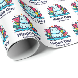 Papel De Regalo 15 de febrero Día de Hippo