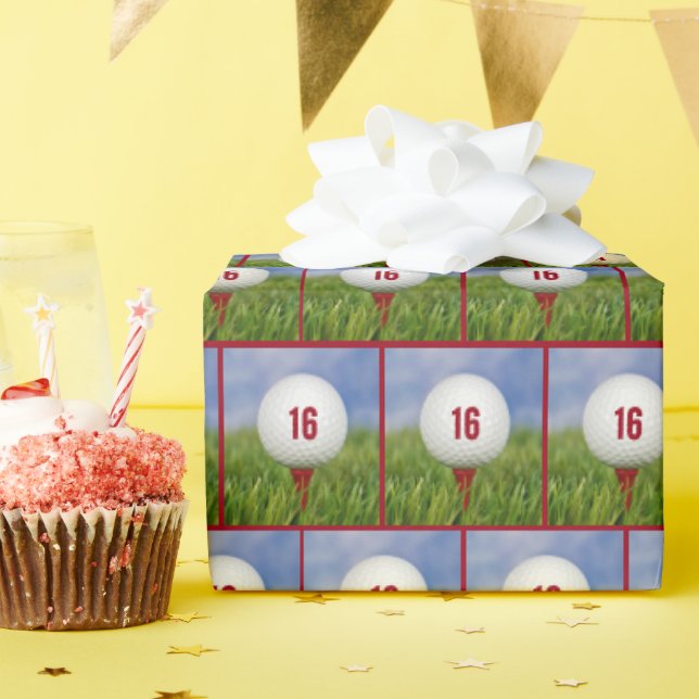 Papel De Regalo 16.ª Bola de Golf (Fiesta de cumpleaños )