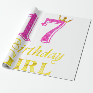 Papel De Regalo 17.ª Chica de cumpleaños Princesa Shirt 17 años