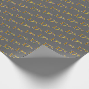 Papel De Regalo 17mo (decimoséptimo) acontecimiento del oro gris,