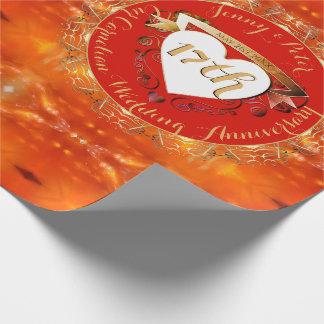 Papel De Regalo 17th Wedding Anniversary Carnelian 