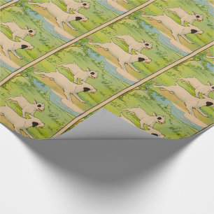 Papel De Regalo 1914 dos perros corriendo