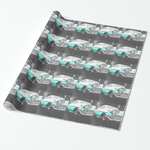 Papel De Regalo 1958 chevy impala azul brillante auto clásico