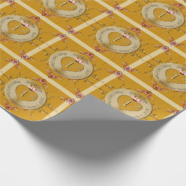 Papel De Regalo 1.ᵉʳ 50° Aniversario del Boda Ochre de Oro