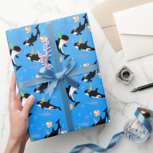 Papel De Regalo 1.ᵉʳ cumpleaños bajo la orilla de la ballena bebé