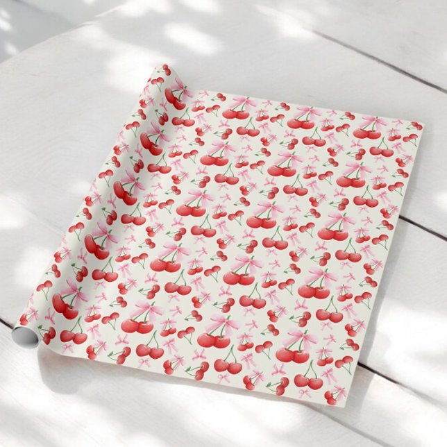 Papel De Regalo 1.ᵉʳ cumpleaños Coquette Cherries dobla letras de  (Subido por el creador)