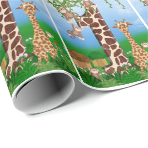 Papel De Regalo 1.ᵉʳ cumpleaños de animales de la jungla