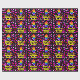 Papel De Regalo 1.ᵉʳ cumpleaños: Patrón de corazón amoroso, arcoir